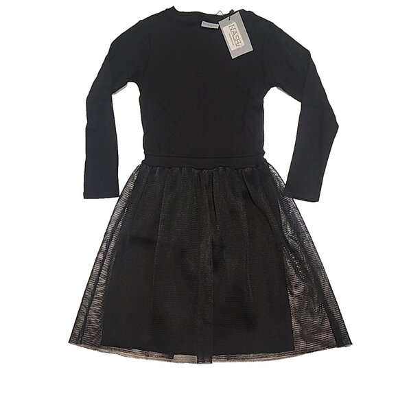 NASHA size 10 - 12 Girls black long sleeve formal party Dress cotton mesh skirt - Picture 7 of 7